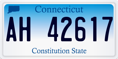 CT license plate AH42617