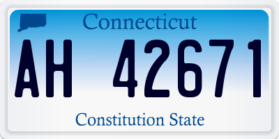 CT license plate AH42671