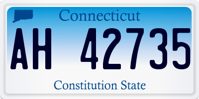 CT license plate AH42735