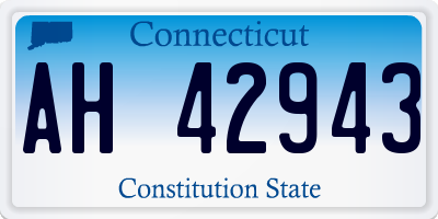CT license plate AH42943