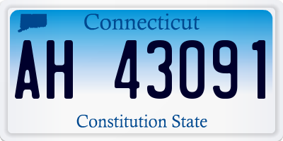 CT license plate AH43091