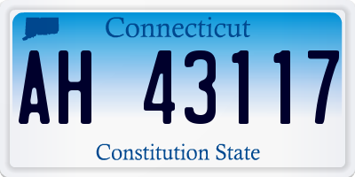 CT license plate AH43117