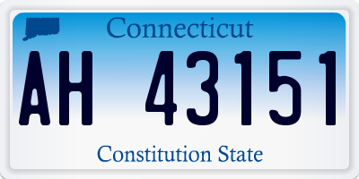 CT license plate AH43151