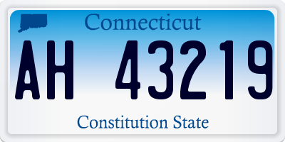 CT license plate AH43219