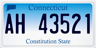 CT license plate AH43521