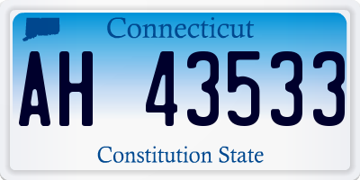 CT license plate AH43533