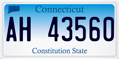 CT license plate AH43560