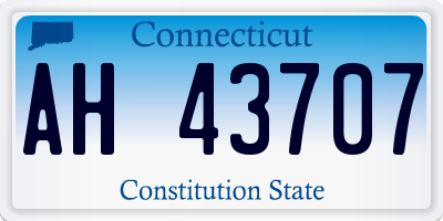 CT license plate AH43707