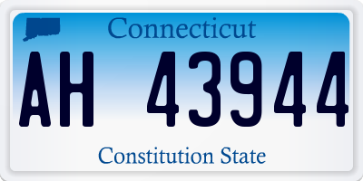 CT license plate AH43944
