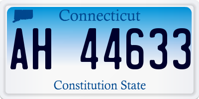 CT license plate AH44633