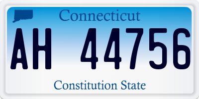 CT license plate AH44756