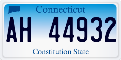 CT license plate AH44932