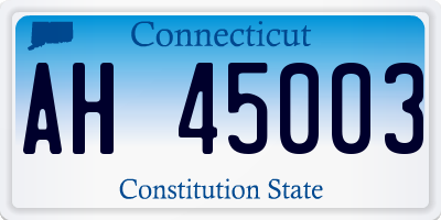 CT license plate AH45003