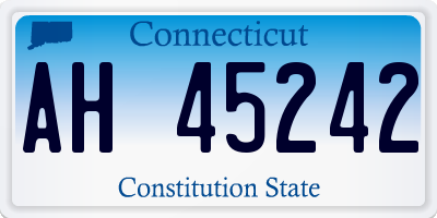 CT license plate AH45242