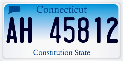 CT license plate AH45812