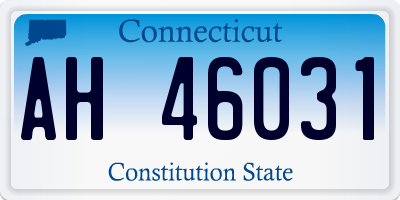 CT license plate AH46031