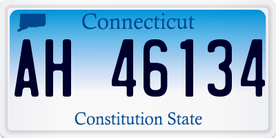 CT license plate AH46134