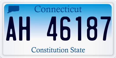 CT license plate AH46187