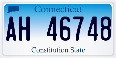 CT license plate AH46748