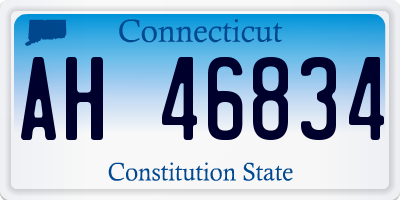 CT license plate AH46834