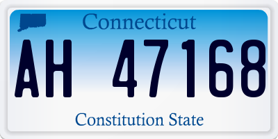 CT license plate AH47168