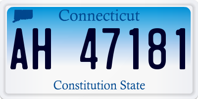 CT license plate AH47181