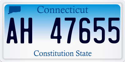 CT license plate AH47655