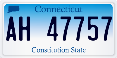 CT license plate AH47757