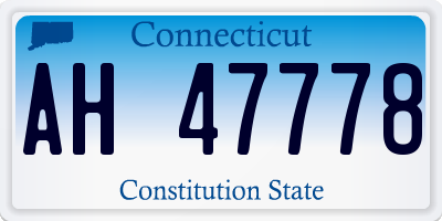 CT license plate AH47778
