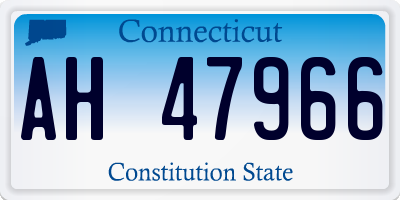 CT license plate AH47966