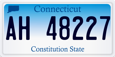 CT license plate AH48227