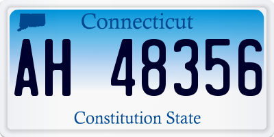 CT license plate AH48356