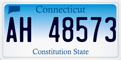 CT license plate AH48573