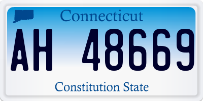CT license plate AH48669