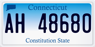 CT license plate AH48680
