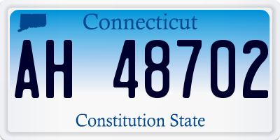 CT license plate AH48702