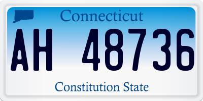 CT license plate AH48736
