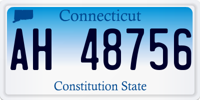 CT license plate AH48756