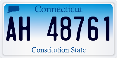 CT license plate AH48761