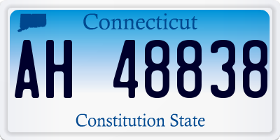 CT license plate AH48838