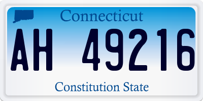 CT license plate AH49216