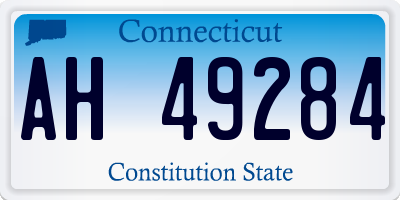 CT license plate AH49284