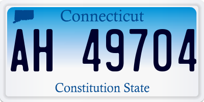 CT license plate AH49704