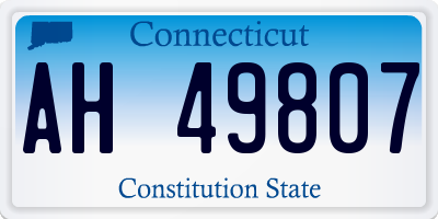 CT license plate AH49807