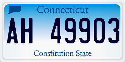CT license plate AH49903