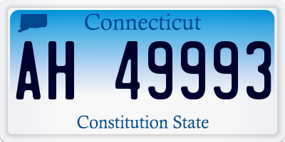 CT license plate AH49993