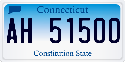 CT license plate AH51500