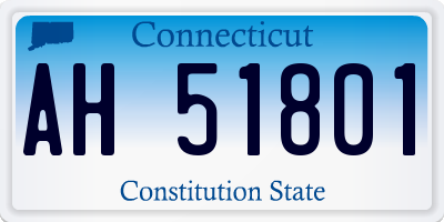 CT license plate AH51801