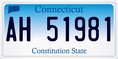 CT license plate AH51981