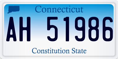 CT license plate AH51986